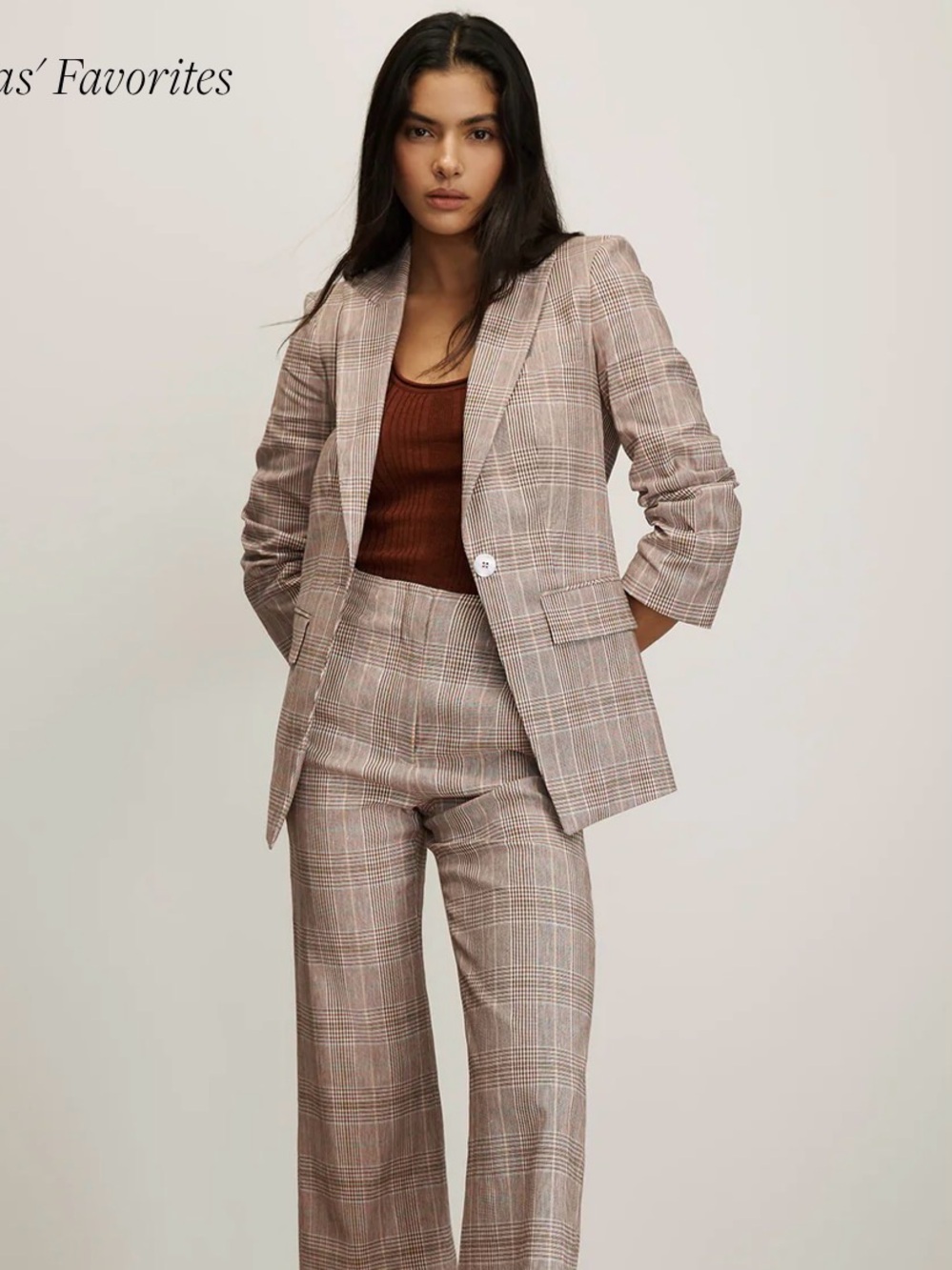 2026 Authentic Veronica Beard Clayton Plaid Dickey Jacket in Raisin Multi